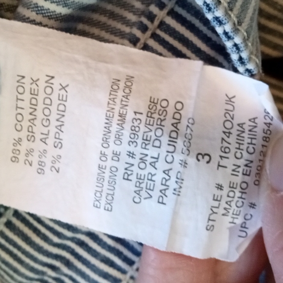 Jolt blue and white pinstripe railroad stripe raw hem pants - Picture 9 of 12